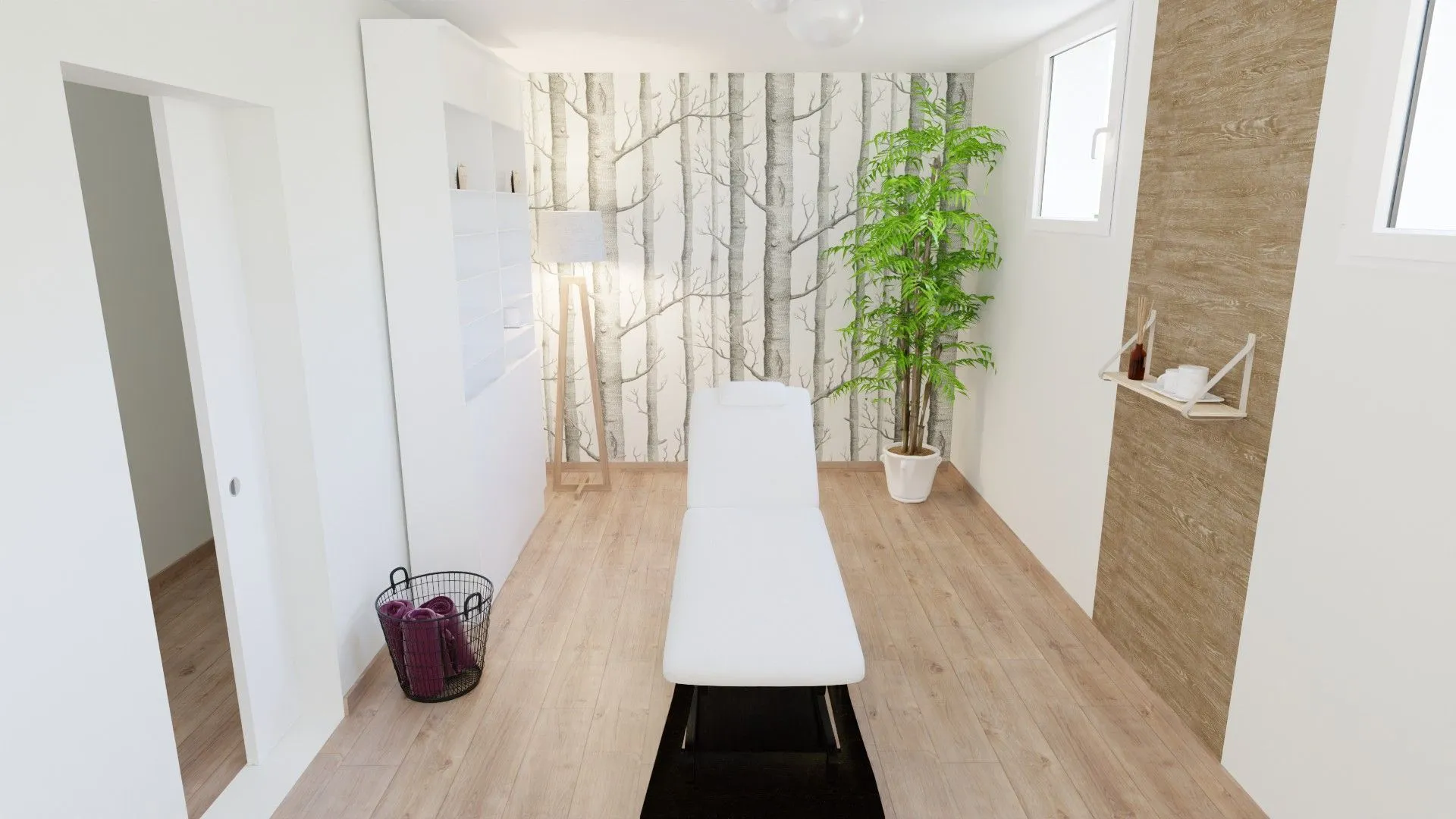 Projet de conception et d’aménagement d’un salon de massage avec hall d’accueil et salle d’eau à Bouzonville (57)