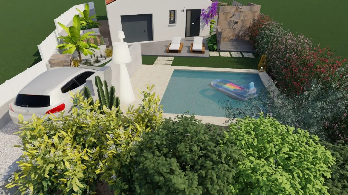 Projet de conception d’un jardin avec piscine et d’une terrasse à Martigues (13) — visuel 11