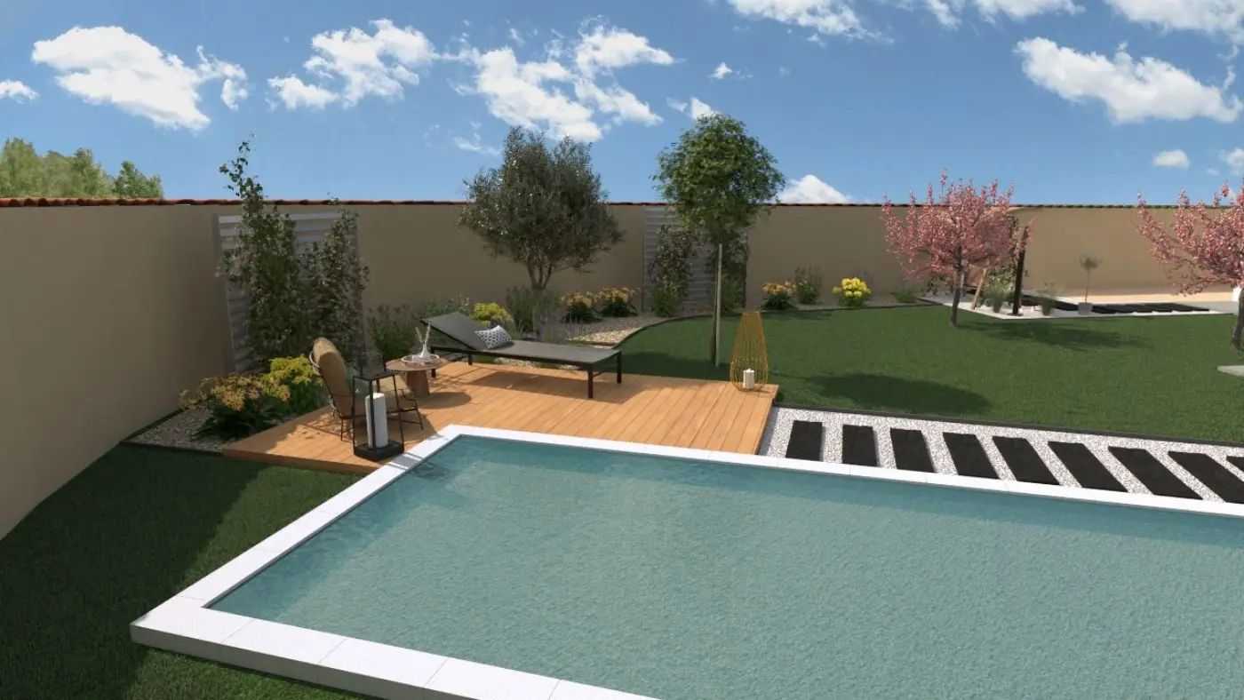 Projet de conception et de décoration d’un jardin avec piscine à Rognac (13) — visuel 13