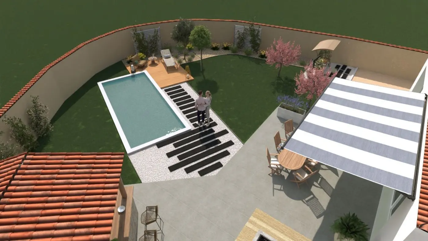 Projet de conception et de décoration d’un jardin avec piscine à Rognac (13) — visuel 10