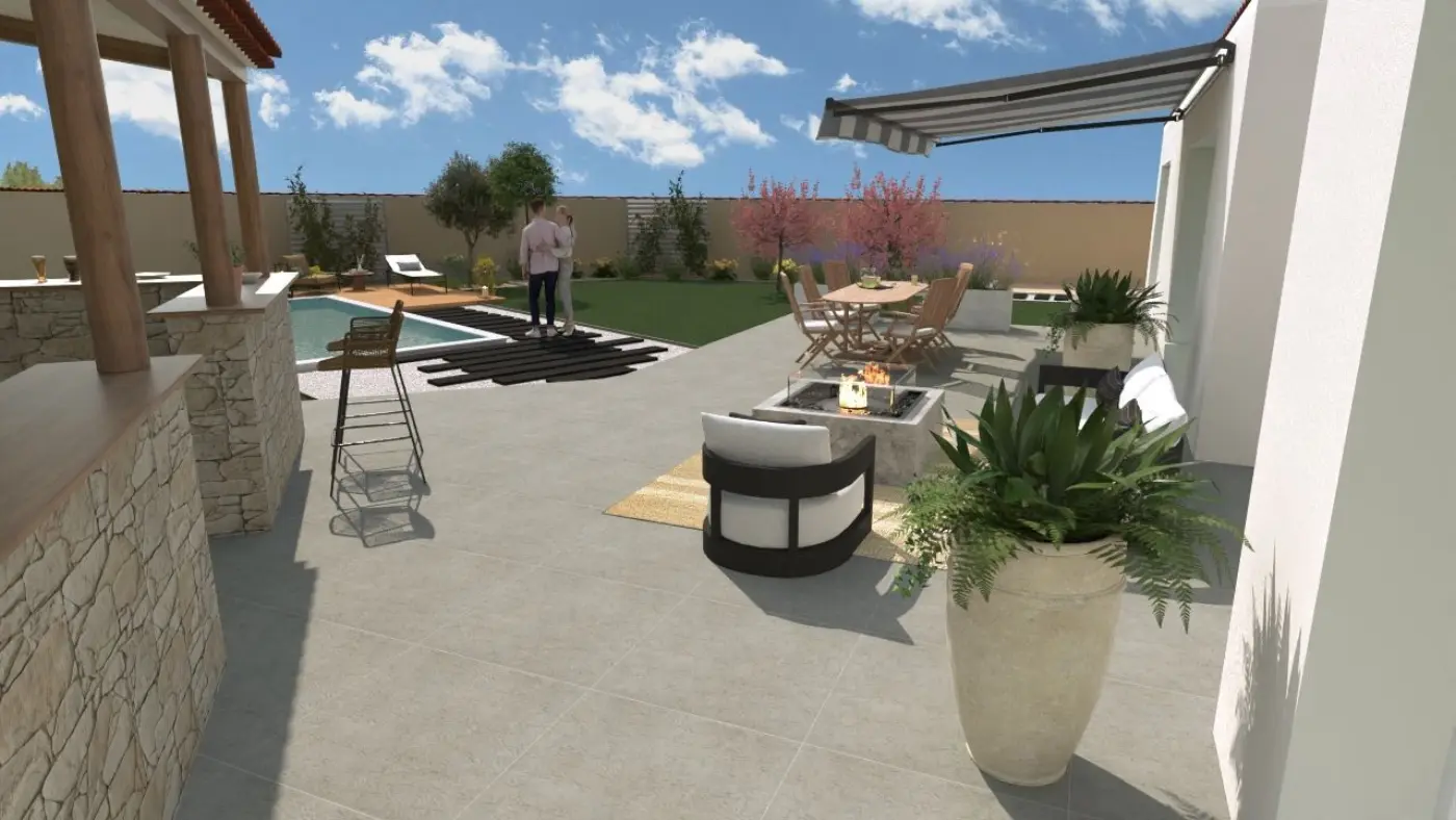 Projet de conception et de décoration d’un jardin avec piscine à Rognac (13) — visuel 9