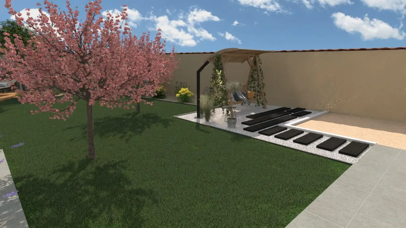 Projet de conception et de décoration d’un jardin avec piscine à Rognac (13) — visuel 8