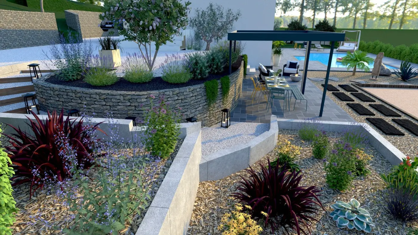 Projet de conception d’un jardin avec piscine et d’un terrain de boules à Martigues (13) — visuel 15