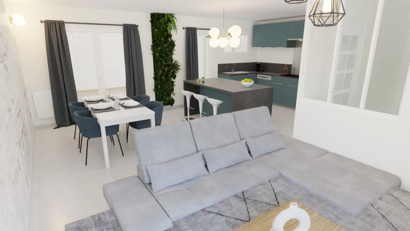 Projet de conception d’une cuisine ouverte sur la salle de vie à Saint Mitre Les remparts (13) — visuel 11