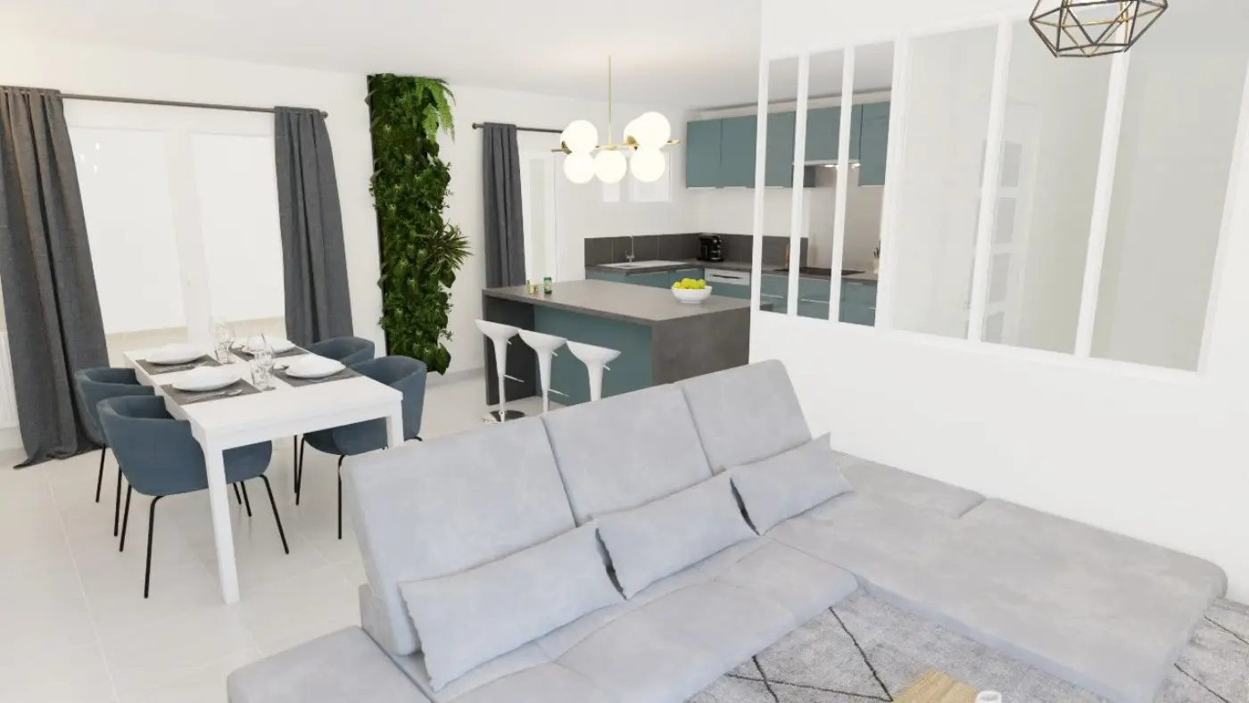 Projet de conception d’une cuisine ouverte sur la salle de vie à Saint Mitre Les remparts (13) — visuel 10