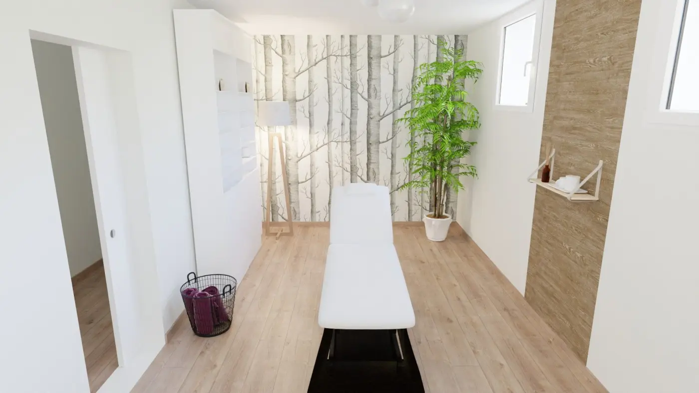 Projet de conception et d’aménagement d’un salon de massage avec hall d’accueil et salle d’eau à Bouzonville (57) — visuel 3